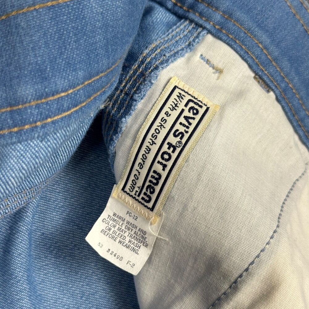 Vintage 70s Levi's For Men Skosh More Room Orange Tab Talon Zipper - 35x28.5 - Picture 6 of 11